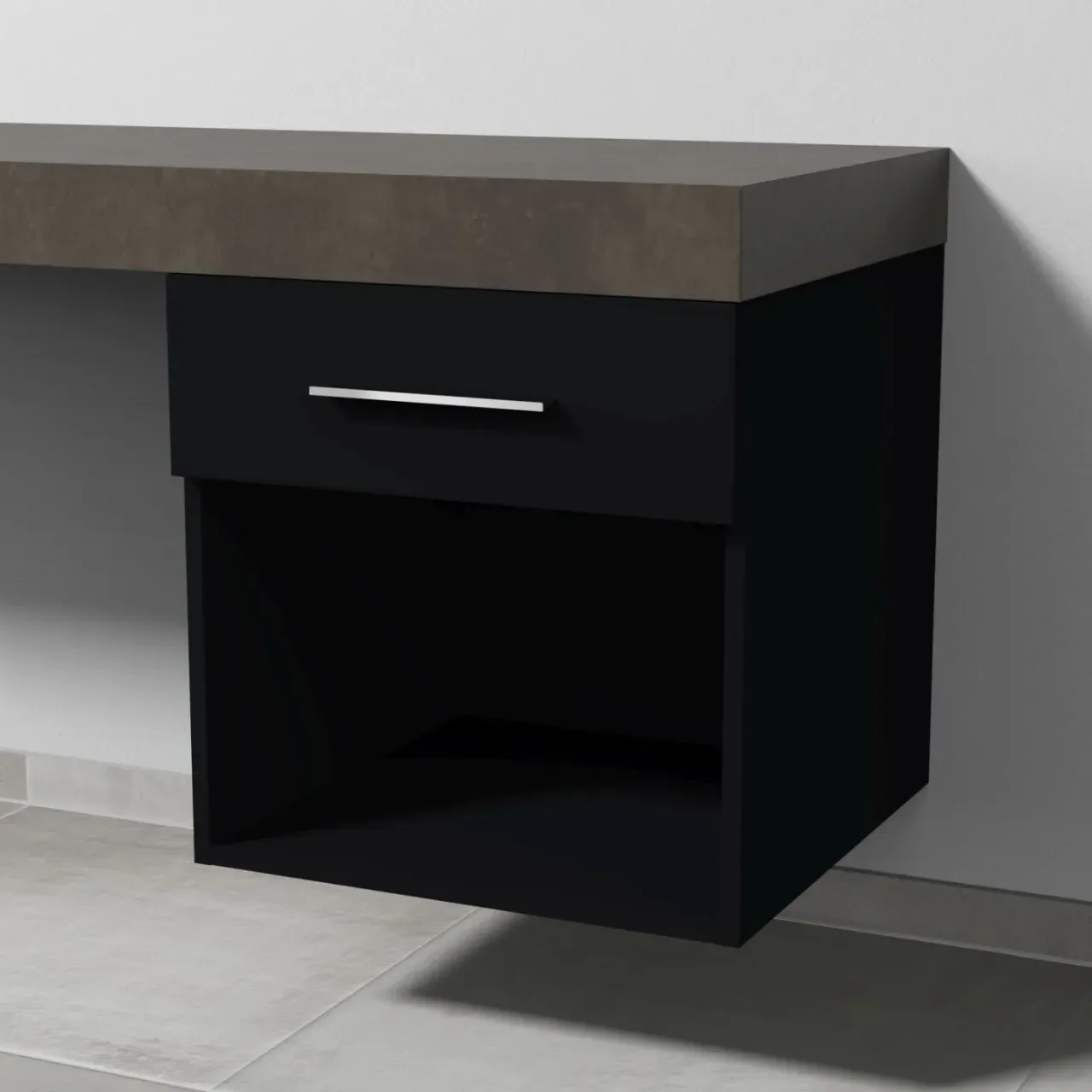 Sanipa Anbau-/Solitärschrank 2morrow (G2353) 510x500x520 Schwarz-Matt, G235308 G235308