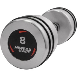 MIWEBA Sports Chrom-Hanteln, Kurzhantel-Set, verchromter Stahl, Gummiring, 1-10 kg, 2er-Set (2x 8,0 Kg)