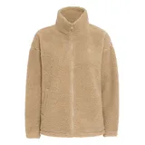 Oxmo OXTovine Damen Teddy-Jacke Übergangsjacke Jacke mit Stehkragen Eingrifftaschen Reißverschluss Loose fit - L