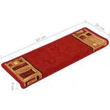 vidaXL Treppenmatten Selbstklebend 15 Stk. 65x21x4 cm Rot