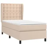 vidaXL Boxspringbett Matratze Cappuccino-Braun 100x200cm Kunstleder