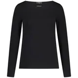 Marc Cain Damen Regular Fit Langarmshirt Langarmshirts +E 48.35 J03, Einfarbig, Gr. 42 (Herstellergröße: 5), Schwarz (Black 900) - 42