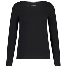 Marc Cain Damen Regular Fit Langarmshirt Langarmshirts +E 48.35 J03, Einfarbig, Gr. 42 (Herstellergröße: 5), Schwarz (Black 900) - 42