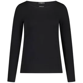 Marc Cain Damen Regular Fit Langarmshirt Langarmshirts +E 48.35 J03, Einfarbig, Gr. 42 (Herstellergröße: 5), Schwarz (Black 900) - 42