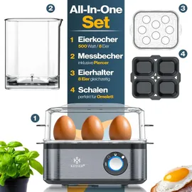 Kesser Eierkocher 8 Eier + Messbecher Schwarz