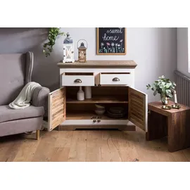 Massivmoebel24 Sideboard 107 x 90 x 45 cm Weiß
