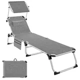Tectake Aurelie Sonnenliege 218 x 60 x 34 cm Grau