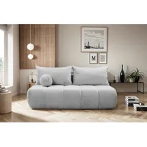 Fun Möbel Schlafsofa Designersofa Sofa 3-sitzer Anzia In Stoff Bunny Hellgrau