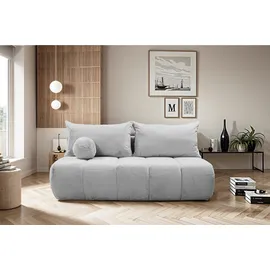 Fun Möbel Schlafsofa Designersofa Sofa 3-sitzer Anzia In Stoff Bunny Hellgrau