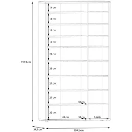 Forte Alice Springs 109,2 x 191,9 x 34,9 cm mit 16 Böden orange