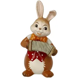 Osterhase GOEBEL "Figur Hase - Frecher Musikant", bunt, B:4cm H:8cm T:4cm, Steingut, Dekofiguren, Osterfigur, Dekofigur, Ostern, Osterdekoration
