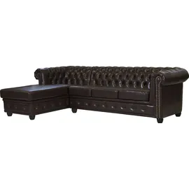 Home Affaire Chesterfield-Sofa »Rysum L-Form« Chesterfield-Optik mit Ottomanen-Abschluß braun
