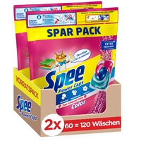 Spee Power Caps Color 3+1, Colorwaschmittel, 120 Waschladungen, Reinheit, Strahlkraft und hygienische Frische für deine Buntwäsche, 20-95°