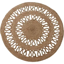 WellHome - Runder geflochtener Juteteppich 90cm