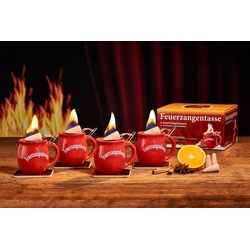 Feuerzangentasse Bowle-Set Feuerzangentasse 4er-Set (für Feuerzangenbowle, 4x Feuerzangentasse) rot