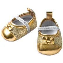 Heless 747 Puppen-Glitzerballerinas, gold, Gr. 38-45 cm