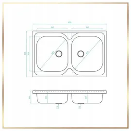 stamar Spülenschrank Eiche Gold 80 x 0 x 0 cm Braun