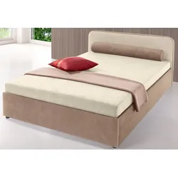 Polsterbett MAINTAL, beige (beige, braun), B:187cm L:211cm, Betten, wahlweise mit Bettkasten