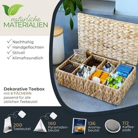 HMF Teebox für Teebeutel 33 x 21 x 10 cm 10-tlg. beige