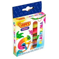 JOVI Knete PLASTILINA farbsortiert, 6 Farben je 15,0 g