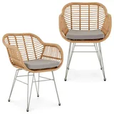 Idimex Gartenstuhl 56 x 60 x 82 cm braun/grau 2 St.