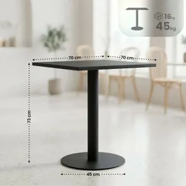 deluke Bistrotisch LENA 70 x 70 x 73 cm Schwarz