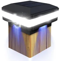 FVTLED 1er Solar Zaunbeleuchtung Pfostenkappe für Mehrere Größen 7x7,8x8,9x9,10x10 Standardpfosten 6000K IP65 wasserdicht Pfostenkappen Holzpfosten,Abdeckkappen Zaunpfosten mit Schrauben