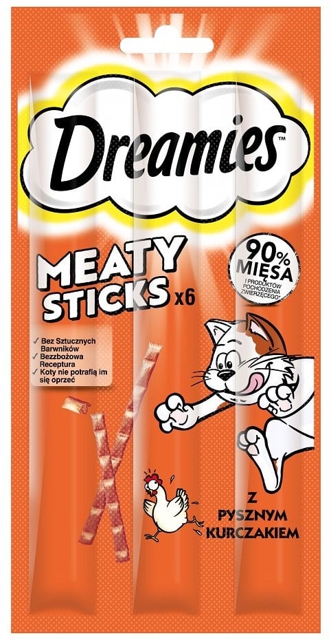 DREAMIES Ergänzungsfuttermittel für ausgewachsene Katzen mit leckerem Huhn 14x30 g