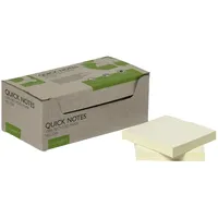 Q-Connect Haftnotizblock, 100 Blatt, 12 Stück, 38x51mm, gelb,