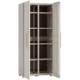 KETER Mid.you Mehrzweckschrank, Sand, beige Kunststoff, 80x180x45 cm, Waschküche, Mehrzweckschränke