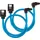 Corsair Premium Sleeved SATA 3 Kabel gewinkelt / gerade (6Gbps, 30 cm 90°) Blau