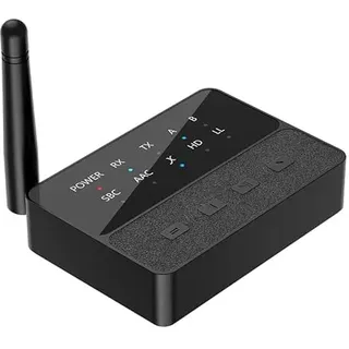 Bluetooth 5.3 Sender Empfänger HiFi Adapter - Long Range Bluetooth Empfänger mit Lautstärkeregler - APTX Low Latency HD Audio Blue-Tooth Adapter für TV PC Stereoanlage Kopfhörer Telefon