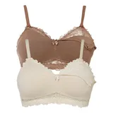 bonprix Still-BH BONPRIX, Damen, Gr. 95, Cup D, rosa (creme, mattbraun), Obermaterial: 95% Baumwolle, 5% Elasthan. Futter: 95% Baumwolle, 5% Elasthan.