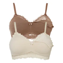 bonprix Still-BH BONPRIX, Damen, Gr. 95, Cup D, rosa (creme, mattbraun), Obermaterial: 95% Baumwolle, 5% Elasthan. Futter: 95% Baumwolle, 5% Elasthan.