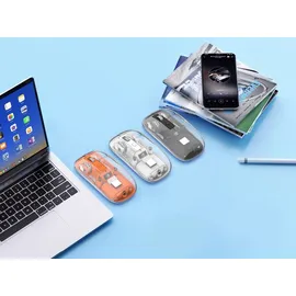 Manhattan Funkmaus USB-A 4Tasten RGB LED weiß transparent