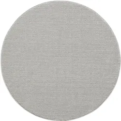 Teppich Kurzflor Flachgewebe Uni-Design Polypropylen Wohnzimmer Silber Rund 160x160 | Kadima Design