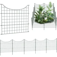 XMTECH Teichzaun Gartenzaun Gitterzaun mit 5 Zaunelementen und 6 Befestigungsstäben, Metall Zaunelementen Dekorative, Zaun für Garten, Gitterzaun...