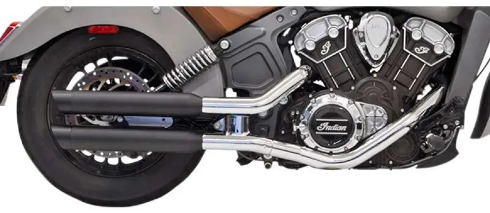 Bassani Xhaust Indian Scout 69 17-22 Ref:8s27bsb Nicht Homologierter Slip-on-schalldämpfer - Black - Not Homologated