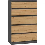 Top e shop Topeshop M5 ANTRACYT/ARTISAN Kommode - Grau/Braun