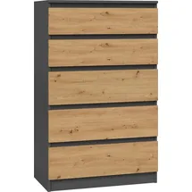 Top e shop Topeshop M5 ANTRACYT/ARTISAN Kommode - Grau/Braun