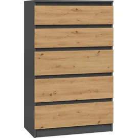 Top e shop Topeshop M5 ANTRACYT/ARTISAN Kommode - Grau/Braun