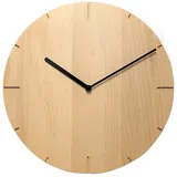 Natuhr Funkwanduhr Funk-Solide Massivholz Buche ⌀ 30 cm braun