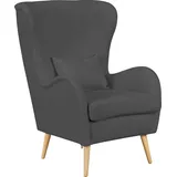 Guido Maria Kretschmer Home & Living Sessel "Salla auch in Fellimitat und Feincord, viele Bezugsarten, Ohrensessel", grau, H:118cm T:94cm, Samtcord (92% Polyester 8% Polyamid), Struktur (100% Polyester), Struktur Hahnentritt (100% Polyester), Struktur fein (100% Polyester), Samtoptik (100%