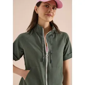 Cecil Kurzarm Sweatjacke mit Zipper - Grün