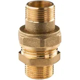 Tradecom Messing Gewinde-Fitting Verschraubung gerade flachdichtend 3/4"AG - 3/4"AG (DN 20) - schwere Ausführung