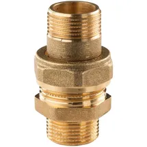 Tradecom Messing Gewinde-Fitting Verschraubung gerade flachdichtend 3/4"AG - 3/4"AG (DN 20) - schwere Ausführung
