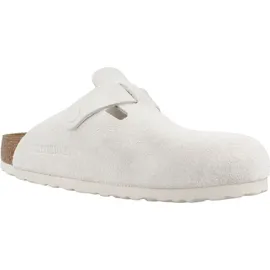 Birkenstock Boston Suede Holzschuhe Antique White 38