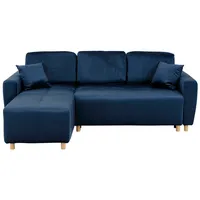 Home Affaire Ecksofa »Scania L-Form«, wahlweise mit Bettfunktion und Bettkasten, blau