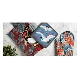 Excelsa Kimono Topflappen, 20 x 20 cm, Futter 100% Baumwolle, Füllung aus Polyester