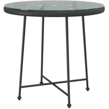 vidaXL Gartentisch Ø 80 x 10 cm Schwarz